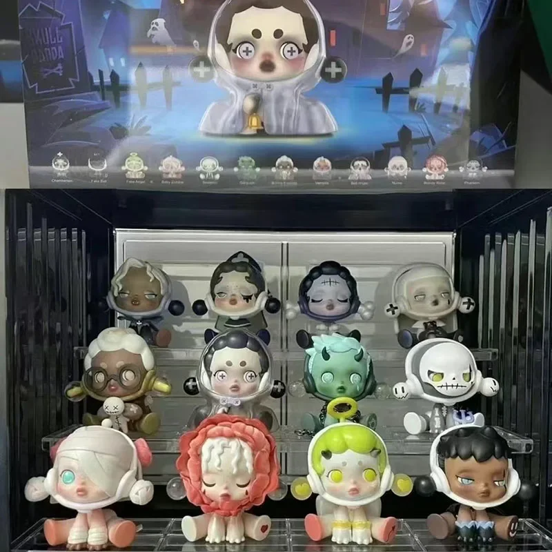 Pop mart crânio panda antigo castelo série caixa cega surpresa caixa mistério bonito anime estatuetas de ação decoração para casa modelo desktop