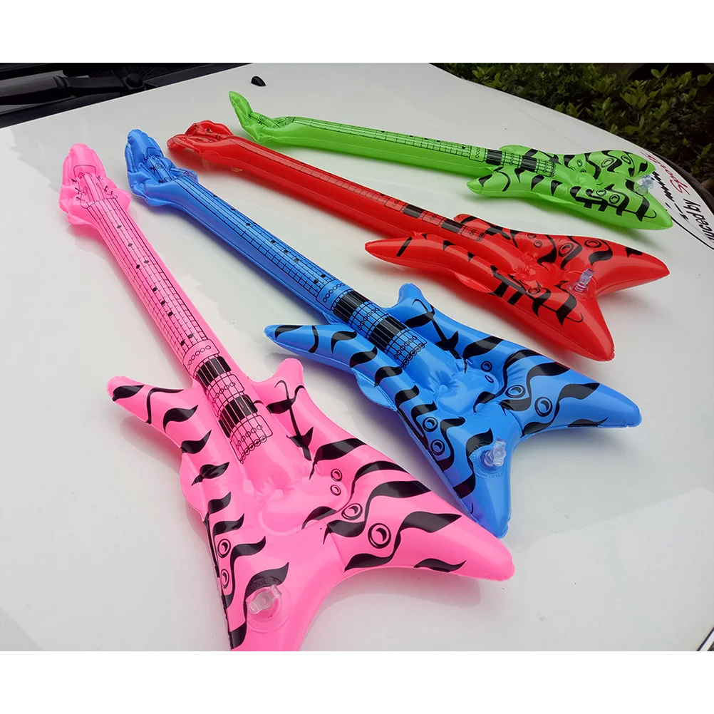12pçs guitarra elétrica inflável, adereços para festa na piscina, decorações de aniversário, acessórios divertidos para piscina