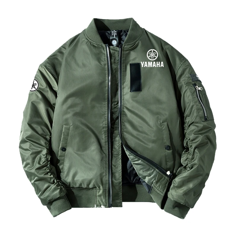 Yamaha logo retro American pilot jacket workwear coat for men and women. Made of spring/autumn material. Casual and fashionable