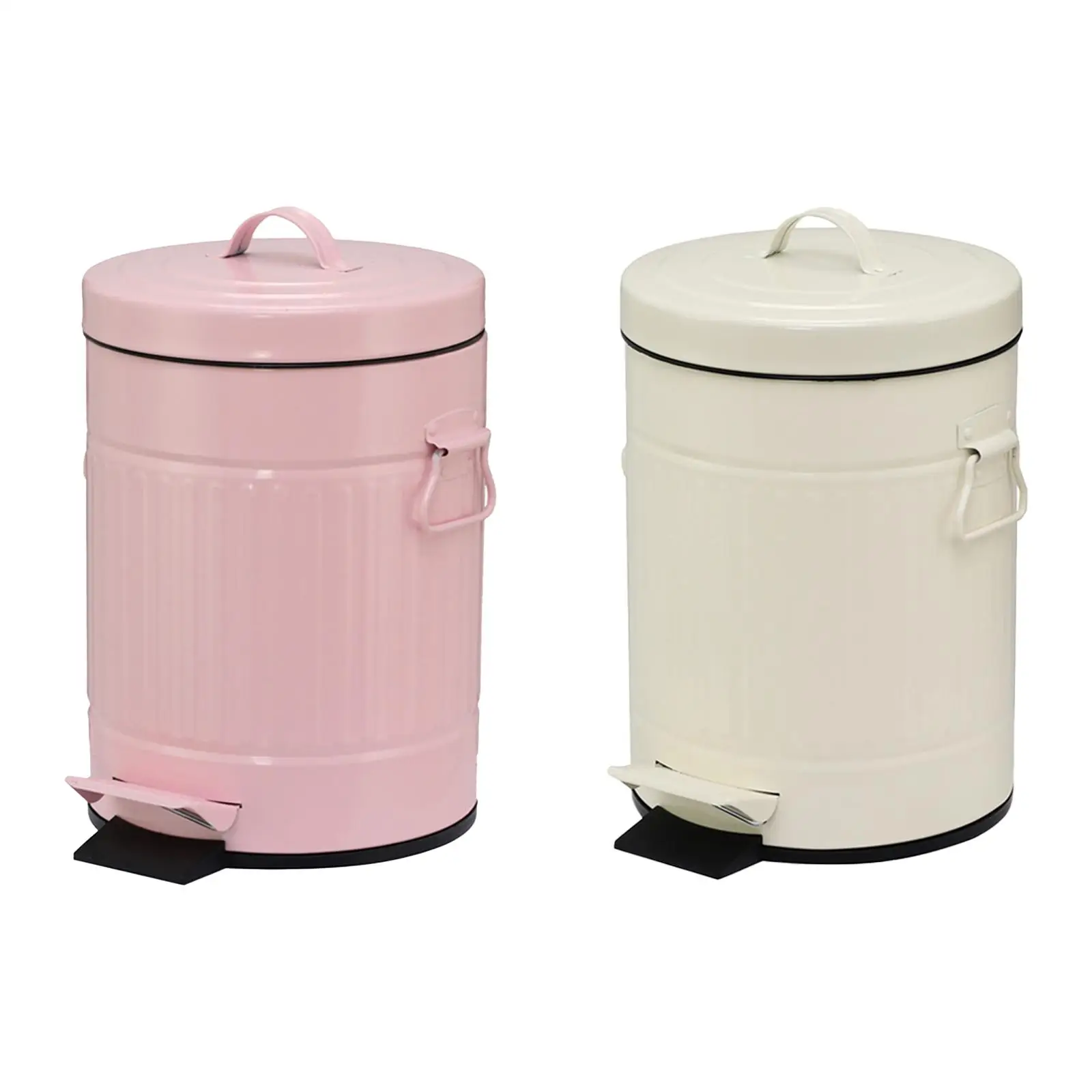 Step on Trash Can Paper Basket Iron Space Saving Foot Pedal Garbage Bin Waste Basket for Bedroom Restroom Office Entryway Study