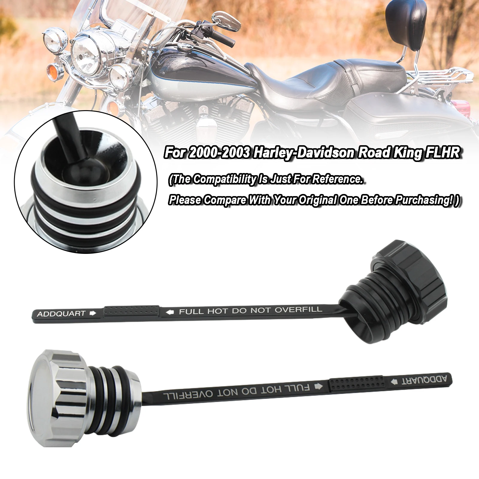 

Topteng Oil Dipstick Tank Cap Plug 0710-0121 For Touring Road King Electra Glide 00-06