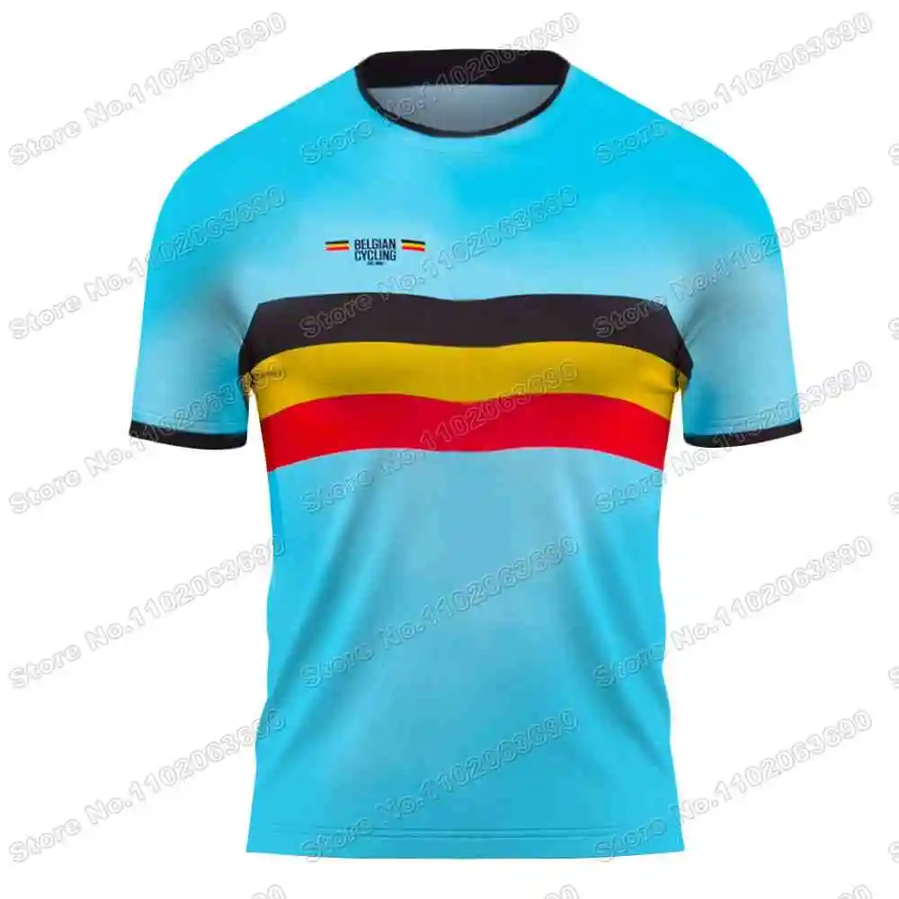 2024 Belgium Team T Shirt Belgian MTB Cycling Jersey GYM Outdoor Tech Shirts Training Tops Fitness Jersey Running Clothing