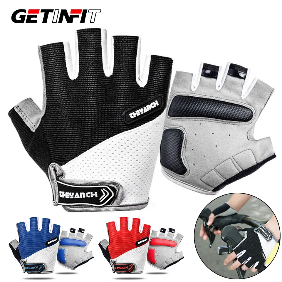 

Велоперчатки GETINFIT, 1 пара, для езды на велосипеде, для активного отдыха, на шоссе, противоскользящие, дышащие, амортизирующие, полупальцевые, для фитнеса, для мужчин и женщин