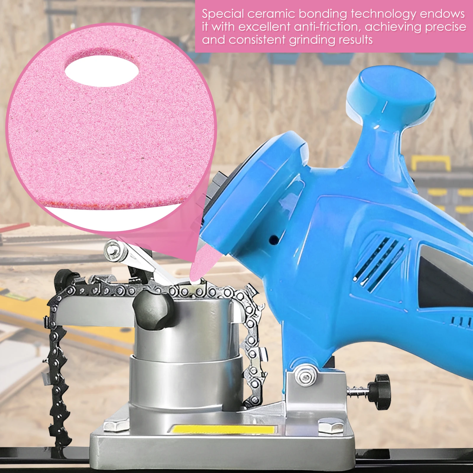 4 قطعة 5-3/4 بوصة السيراميك بالمنشار طحن عجلة الدقة إنهاء عالية الكثافة سلسلة طاحونة شحذ عجلة ل 3/8 "325 الملعب