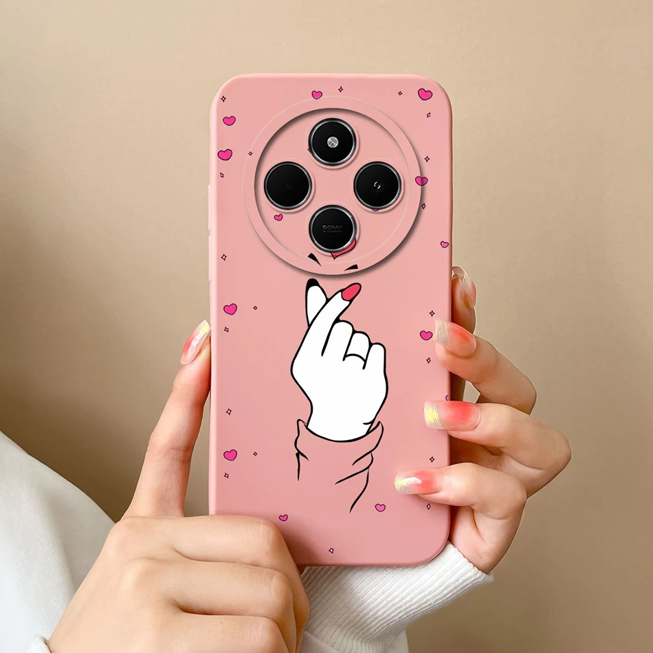 For Xiaomi Redmi 14C Case Love Heart Butterfly Back Cover For Redmi 14 C 4G Redmi14C Phone Housing Soft Liquid Silicone Fundas
