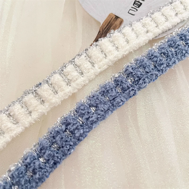 New Collection: 1.7cm Width Small Fragrant Style Silver Thread Splicing Lace DIY Clothing Jacket Pressing Edge Strip Webbing