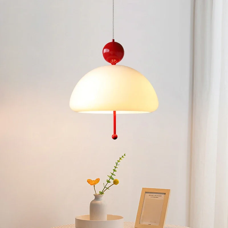 

Modern Simple Bauhaus White Jade Glass Chandelier Restaurant Coffee Shop Bedroom Study Creative Personality Led Pendant Lights