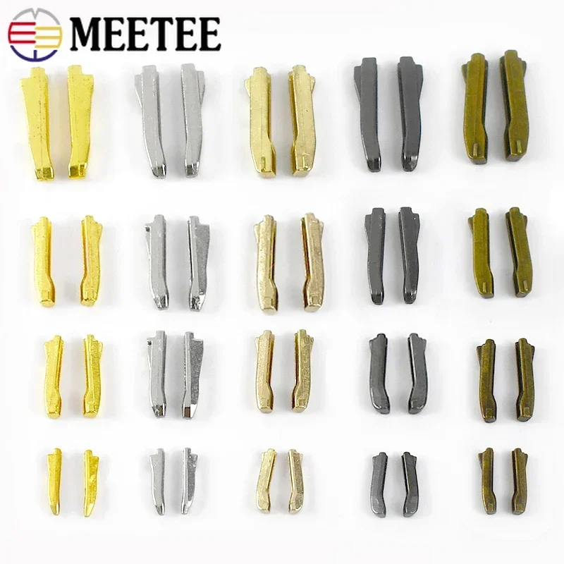 10-50Set 3#5#8#10# Metal Zipper Stopper Non-slip Zip Plug Bag Double Open Zippers Latch Repair Kits Clothing Sewing Accessories