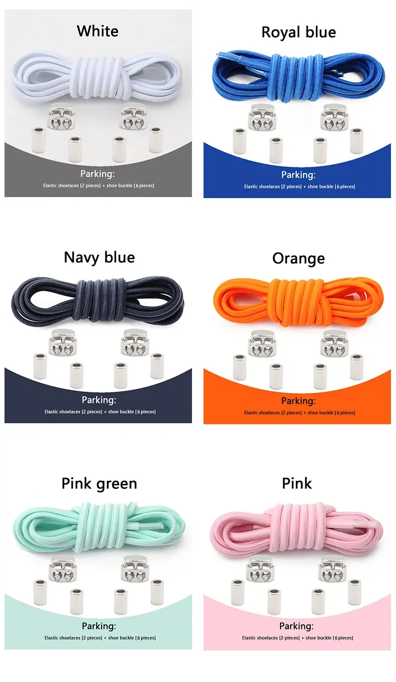 Elastische Schnürsenkel ohne Binden, runde Schnürsenkel für Sneaker, für Kinder und Erwachsene, mit stabilem Verschluss und Schnellverschluss. – Detail 8