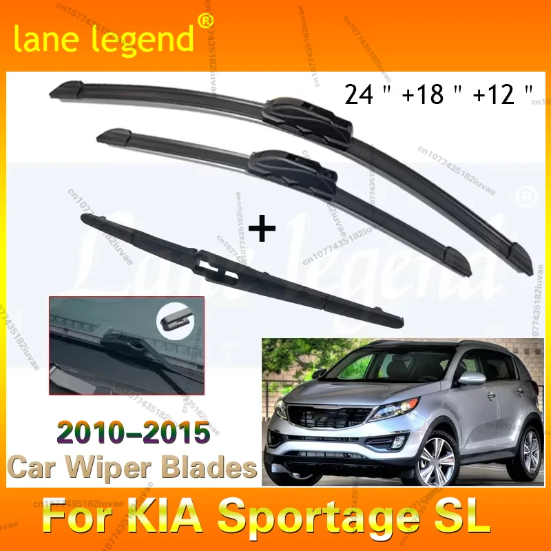 

Car Wiper Front & Rear Wiper Blades Set Kit For KIA Sportage SL 2010 - 2015 Windshield Windscreen Window Brushes 24"+18"+12"