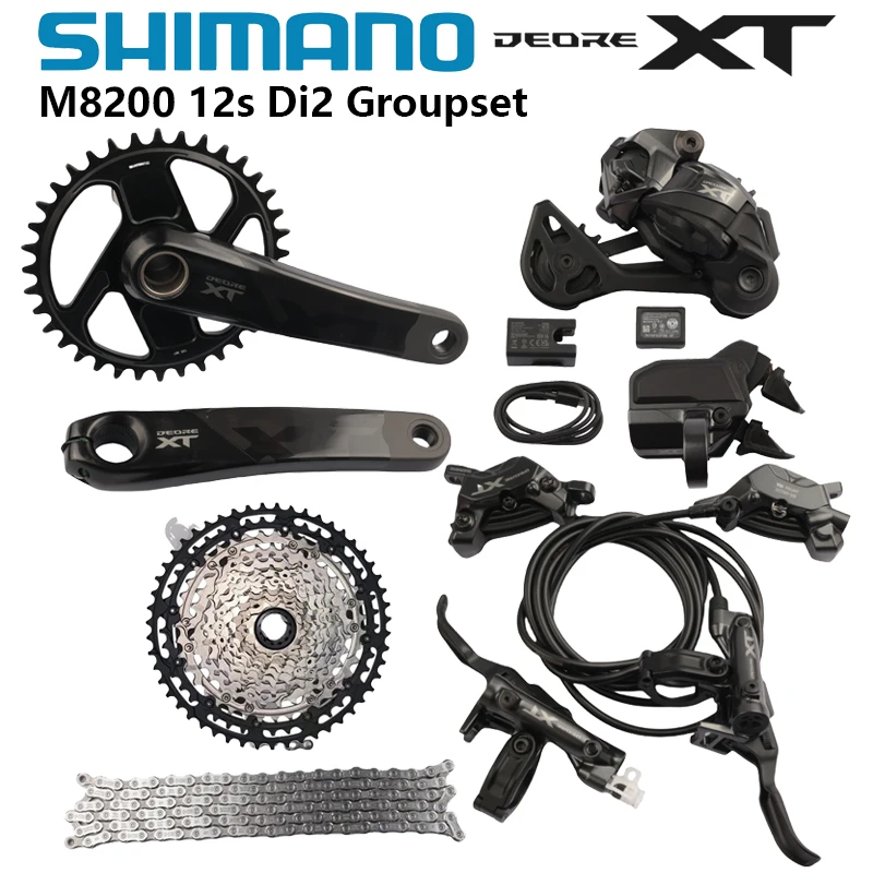 

Shimano DEORE XT Di2 M8200 12s Groupset 170mm 36T RD-M8250 SW-M8250-R M8220 Brake M8200 Cassette EC-DN100 Charger M8100 Chain