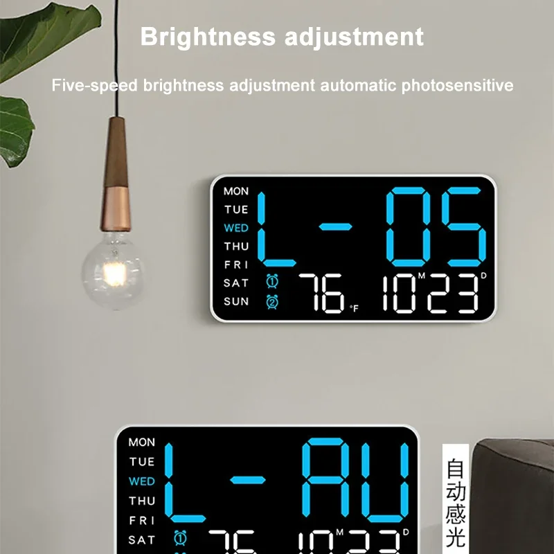 Xiaomi Youpin светодиодные цифровые настенные часы, дисплей температуры, даты, недели, будильник, регулировка яркости, украшения для дома, новые часы