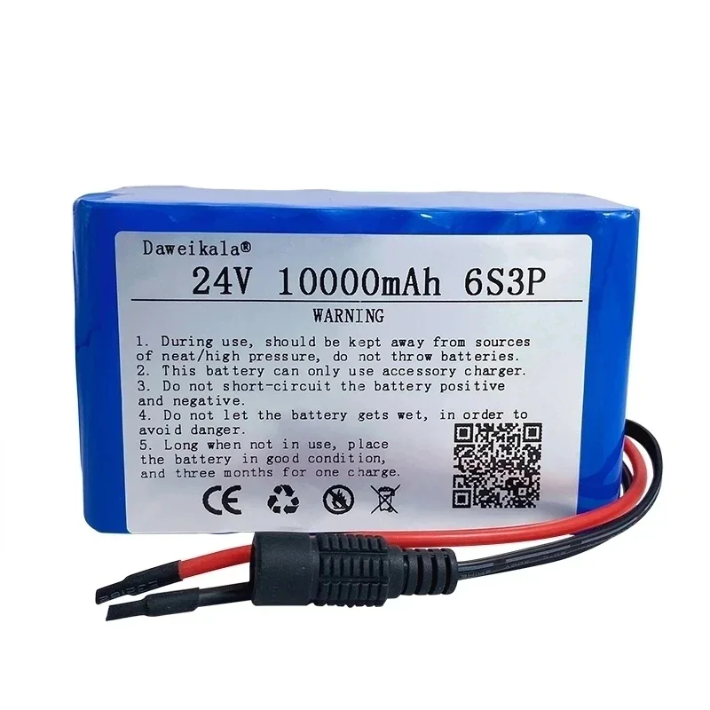 VTET 2024 New 24V 10.0Ah 6S3P 18650 Battery Li-ion Battery 24V 10000mAh Bicycle Moped /Electric/Li Ion Battery Pack+ChargerDIY