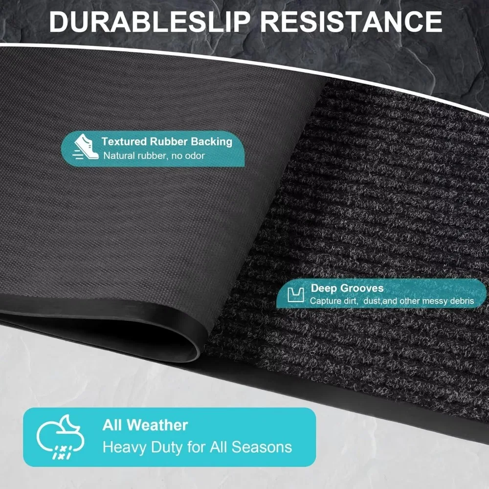 ممسحة مدخل مقاومة للماء شديدة التحمل قابلة للتخصيص، مقاس 3 × 14 بوصة، مناسبة لجميع الأحوال الجوية، مدعومة بالمطاط