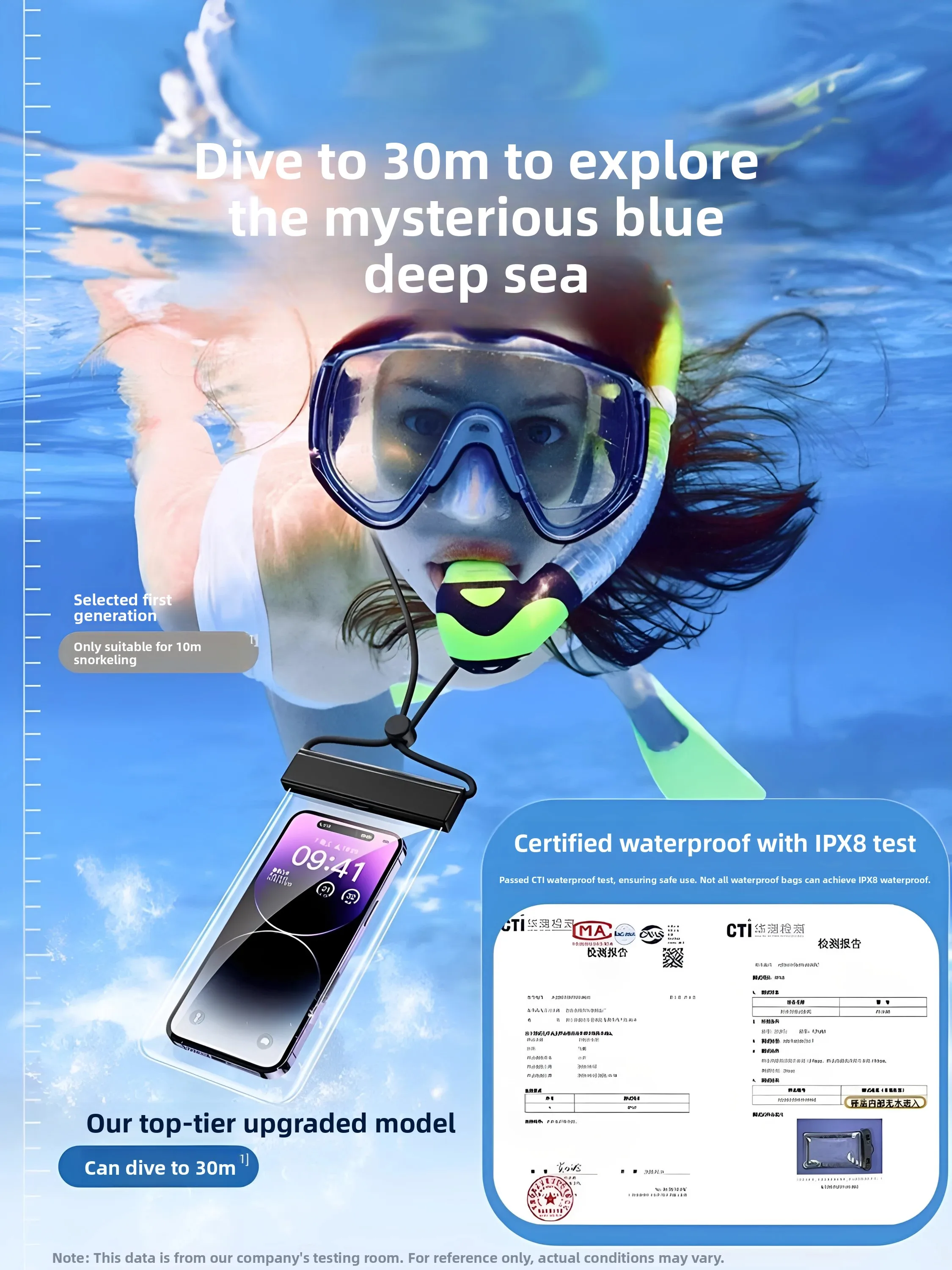 Bolsa Impermeable para Teléfono con Pantalla Táctil para Natación y Buceo, Bolsa Flotante Transparente Sellada para Equipo, Funda para Móvil