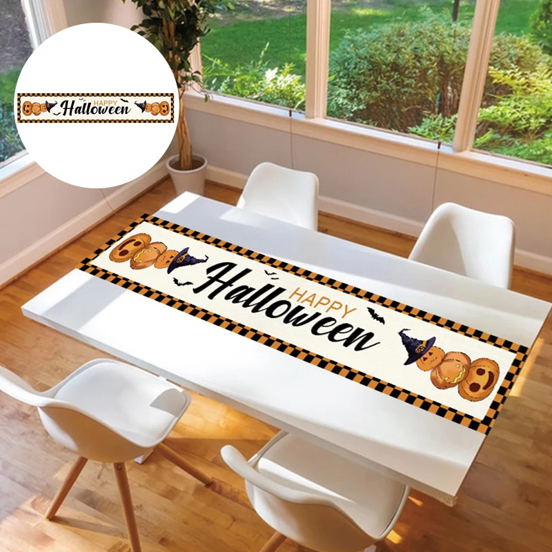 Table Runner Pumpkin Decorations Fall Table Runner Seasonal Thanksgiving Holiday Decor Indoor Outdoor Dining Table