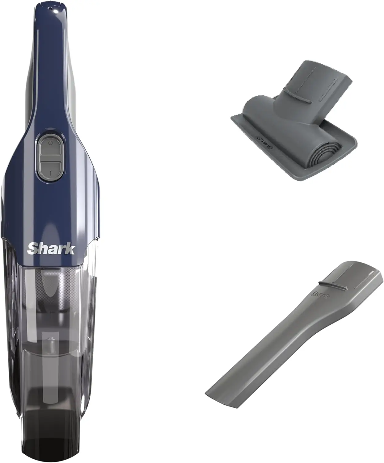 

Handheld Vacuum with HyperVelocity Suction, 8" Crevice Tool, USB Charging, Washable Filter, Navy Blue/Grey