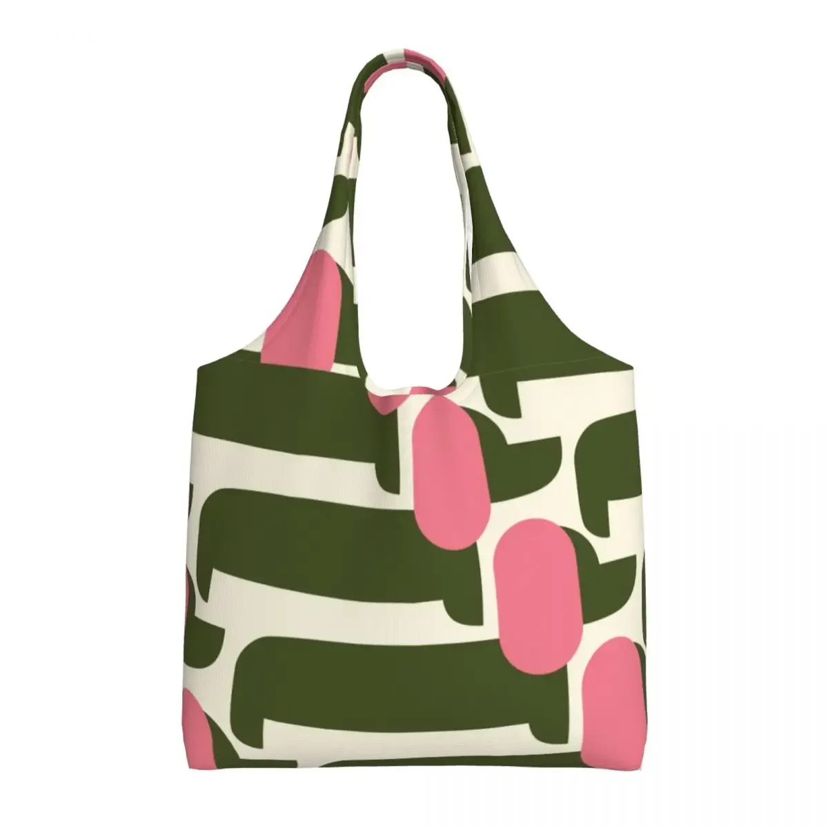 

Custom Print Pink Dog Show Shopping Tote Bag Recycling Orla Kiely Grocery Canvas Shopper Shoulder Bags Photography Handbags