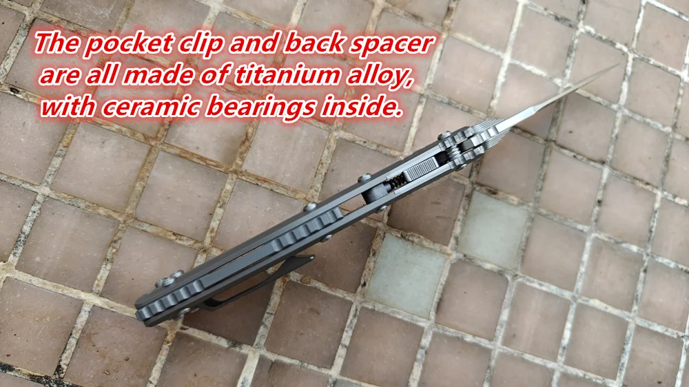 JUFULE Made Amphibia RamL Manual Titanium Handle Ceramic Bearing AUS-10 Blade Pocket EDC Tool Camping Hunt Outdoor Folding Knife