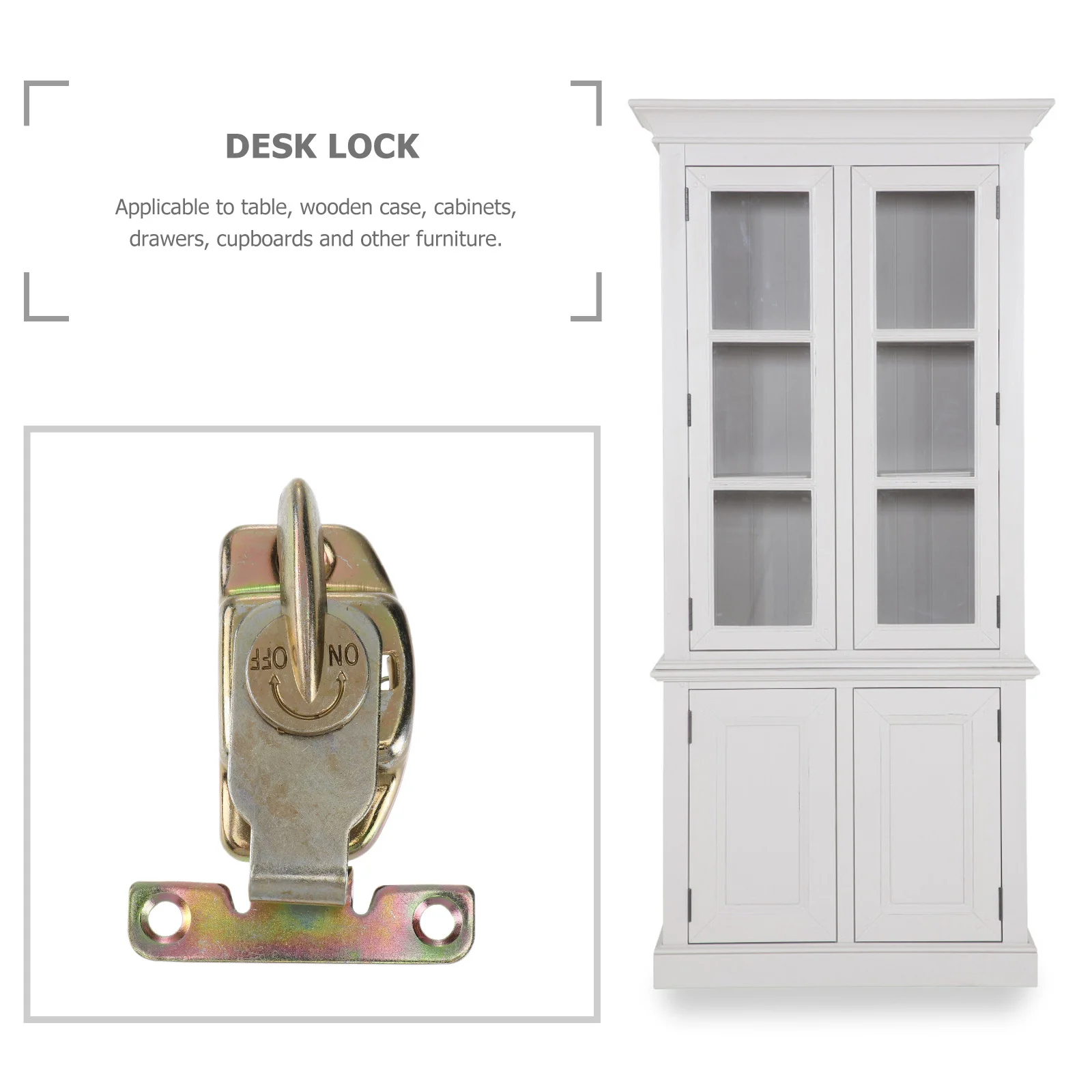 

4pcs Latch Plate Connector Fastener For Dining Tables Metal Desk Lock Zinc Plated Sturdy Cabinet Locks Drawer Door