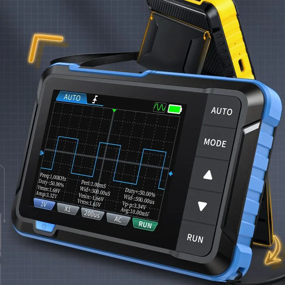 Signal Generator Digital Oscilloscope Portable Small USB Charging 0-10KHz 1M Bandwidth 1Mhz 2-in-1 99x68.3x19.5mm