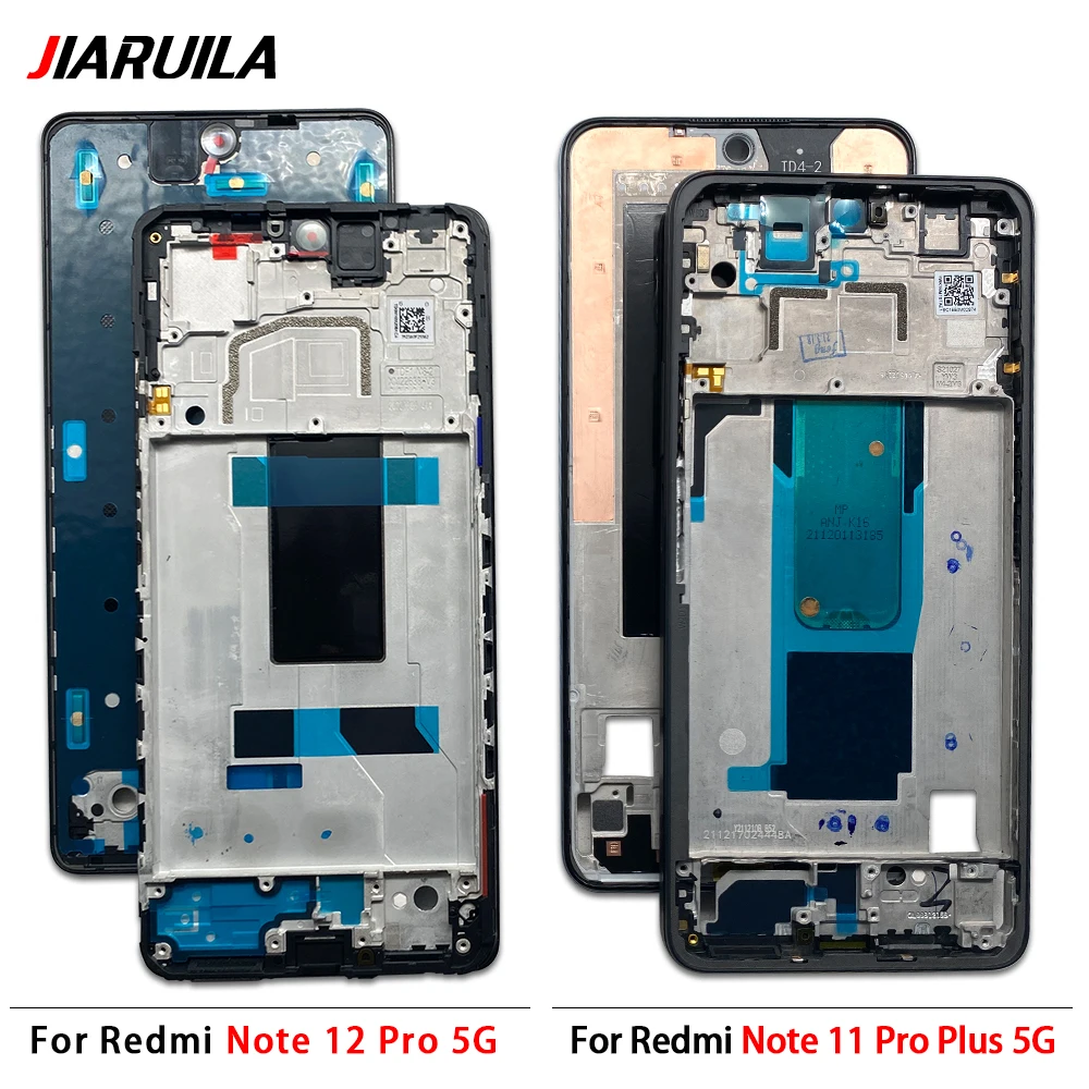 NEW Front Housing LCD Frame Screen Bezel Holder Replacement Parts For Xiaomi Redmi Note 11S 11E 11 12 Pro Plus 5G 12 4G 12S