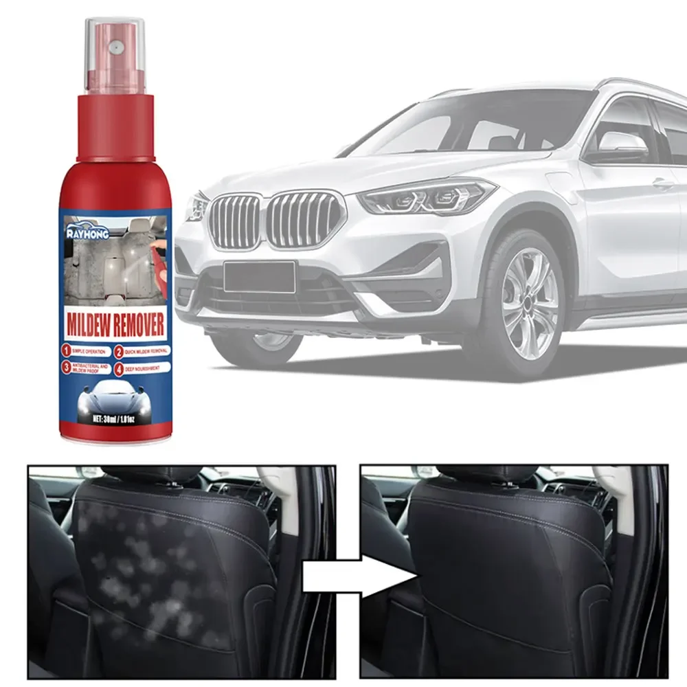 

30ml Car Mildew Remover Multi-Functional Car Interior Cleaner Spray Stains Remover for Leather Fabric Universal Car Seat Care