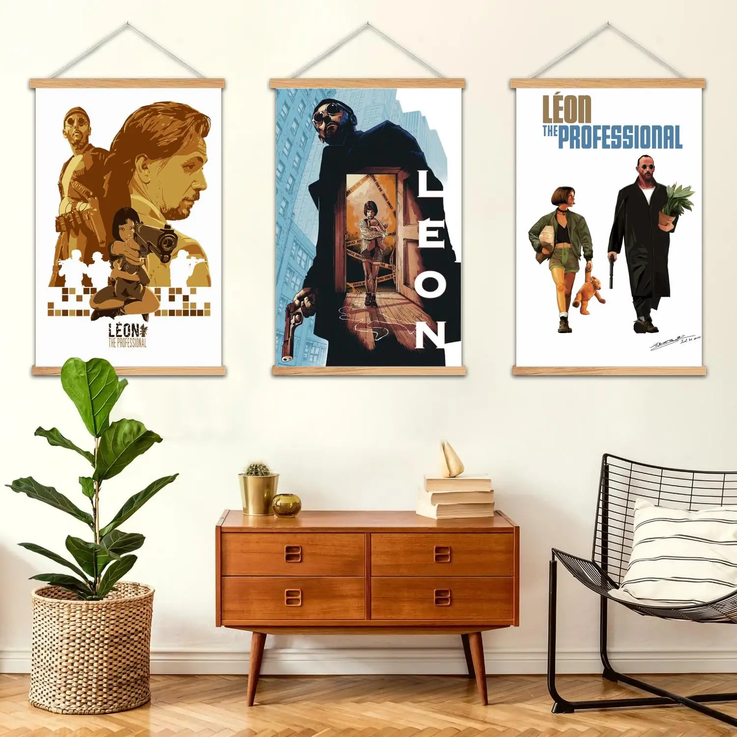 ليون المهنية الفيلم مؤطرة جدار اللوحة قماش ملصق فني، جدار الفن الحديث الأسرة ديكور غرفة نوم اللوحة الزخرفية #1