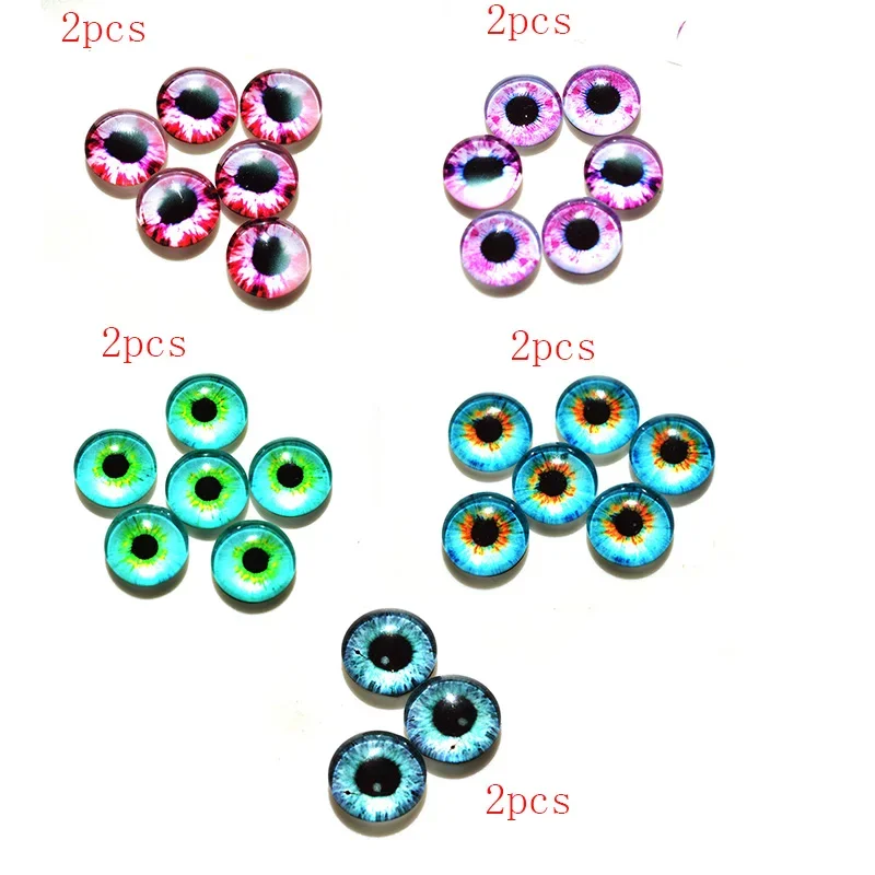 Mixed with 6mm  8mm 10mm and 12mm 20mmm 25mm Round In Paris Dragon Eyes Glass Cabochon Flatback Photo Cameo DIY Accessories