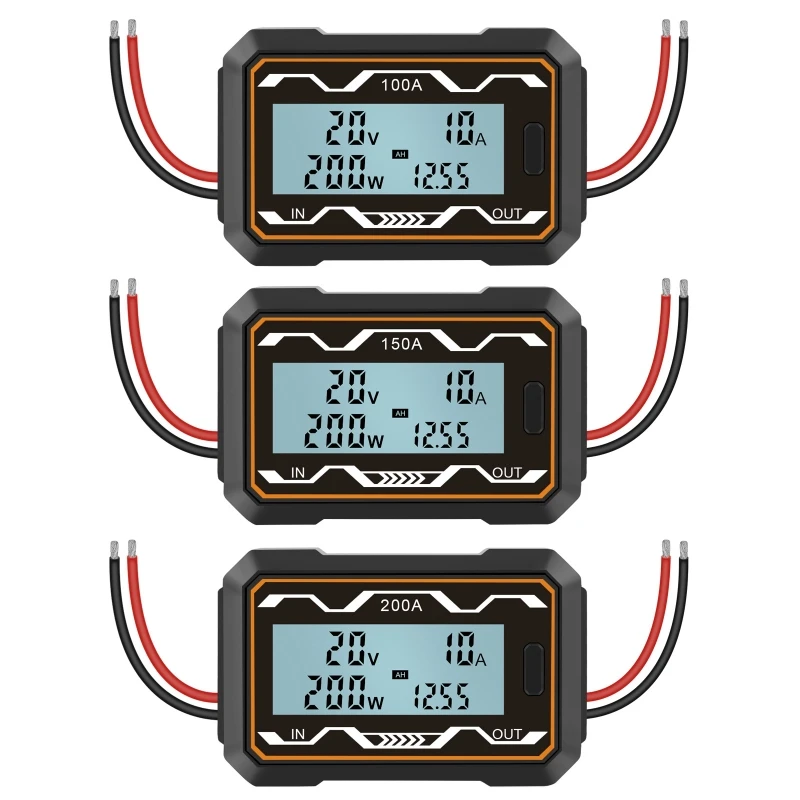 for DC Power Analyser 100A Watt Meter LCD Backlit Battery Power Analyzer Watt Vo