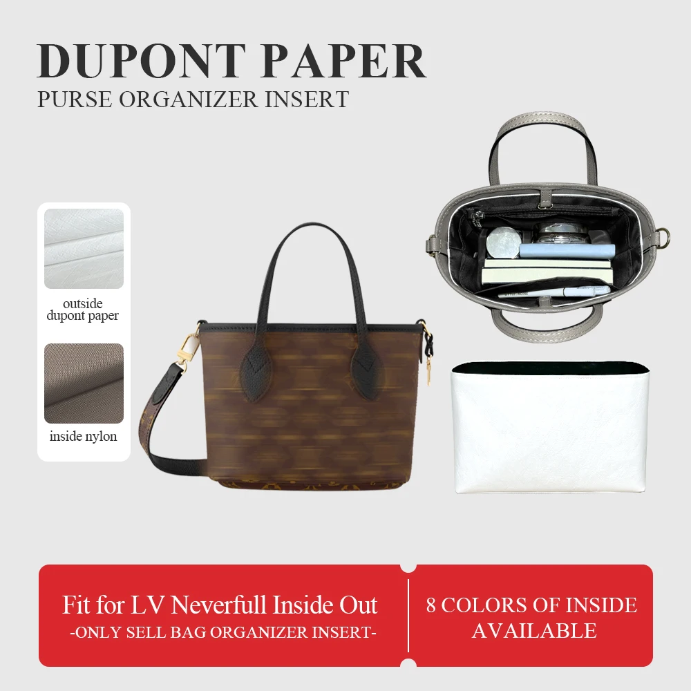 

Dupont Paper Purse Organizer Insert Fit for LV Neverfull Inside Out BB Lightweight Inside Storage Bag Makeup Inner Liner Bag