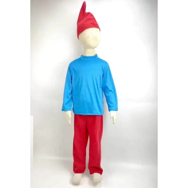Blue dwarf 3-10 years Child Halloween Costume Kids Blue Elf Costume fancy dress R