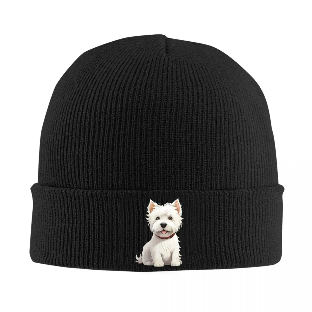 Westie West Highland White Terrier Dog Beanie Hats Knitted Hat Outdoor Warm Female Male Caps Autumn Custom Hip Hop Bonnet Hats