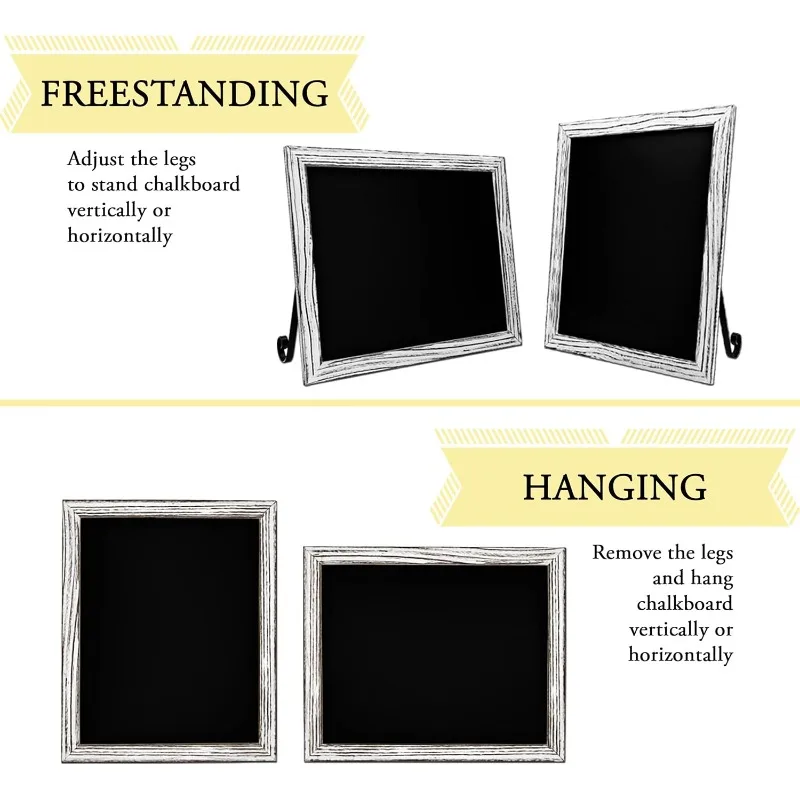 

Magnetic Chalkboard Sign - Remove Legs to Vertically or Horizontally Hang or Stand - Perfect for Kitchen