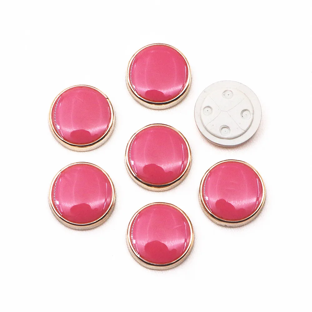 50PCS 12mm Mix Colors Resin Golden Circle Plastic Round Flatback Button Home Garden Crafts DIY Hair Clips Scrapbook