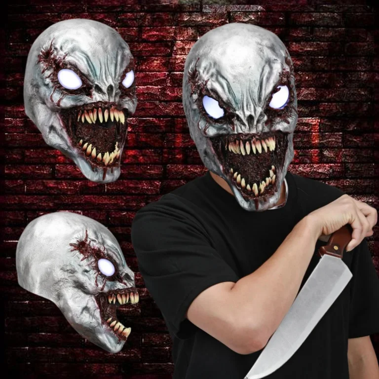 子供のための毒LEDマスク,ヘルメット,ラテックス,ハロウィーンの手袋,コスプレ,面白い仮面舞踏会,コスチュームアクセサリー,パーティーギフト,新しい映画,2024