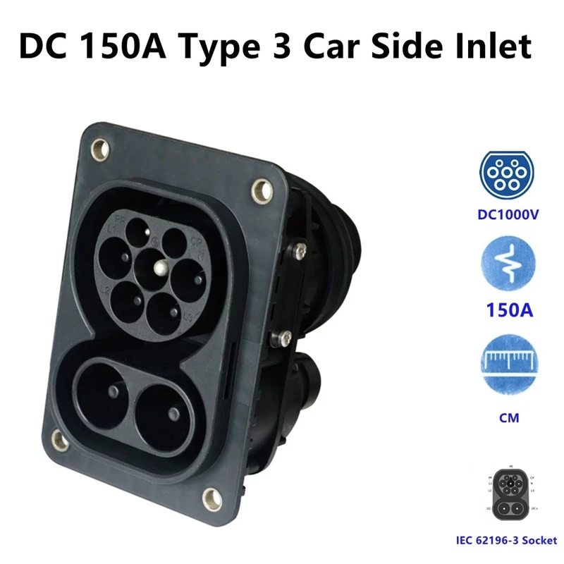 

1000V 62196-3 For NEW Energy Electric Vehicle CCS Type 2 EV Female Combo 2 Socket Fast Charging Socket