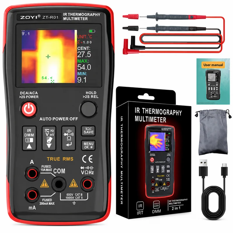 ZOYI ZT‑R01 25000 Counts True RMS Multimeter, 2‑In‑1 Thermal Imager Infrared Camera 2.4" Color Screen Electrician Circuit Detect view 6