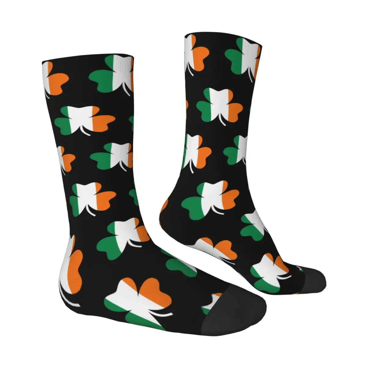 Ireland Flag Shamrock Socks Fashion Stockings Winter Anti-Slip Couple Socks Soft Pattern Skateboard Socks