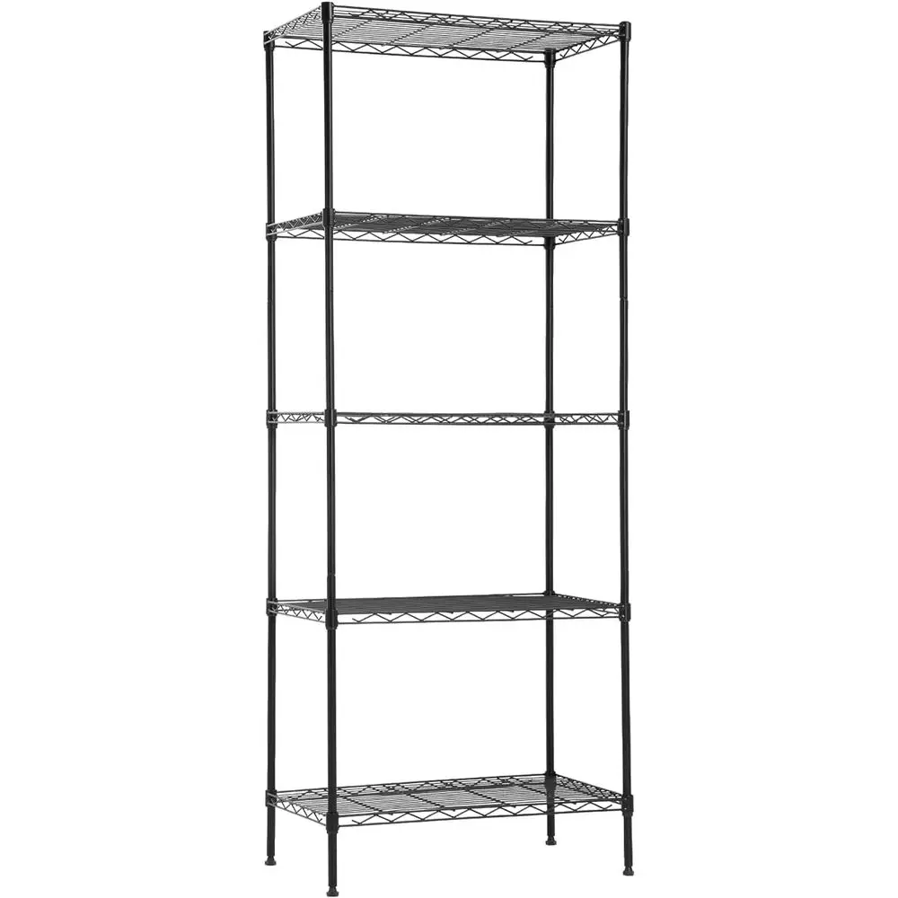 

Металлический 5-ярусный стеллаж 14 x 24 x 60 дюймов для коммерческого использования, ресторанов, кладовок, кухонь и гаражей, черный
