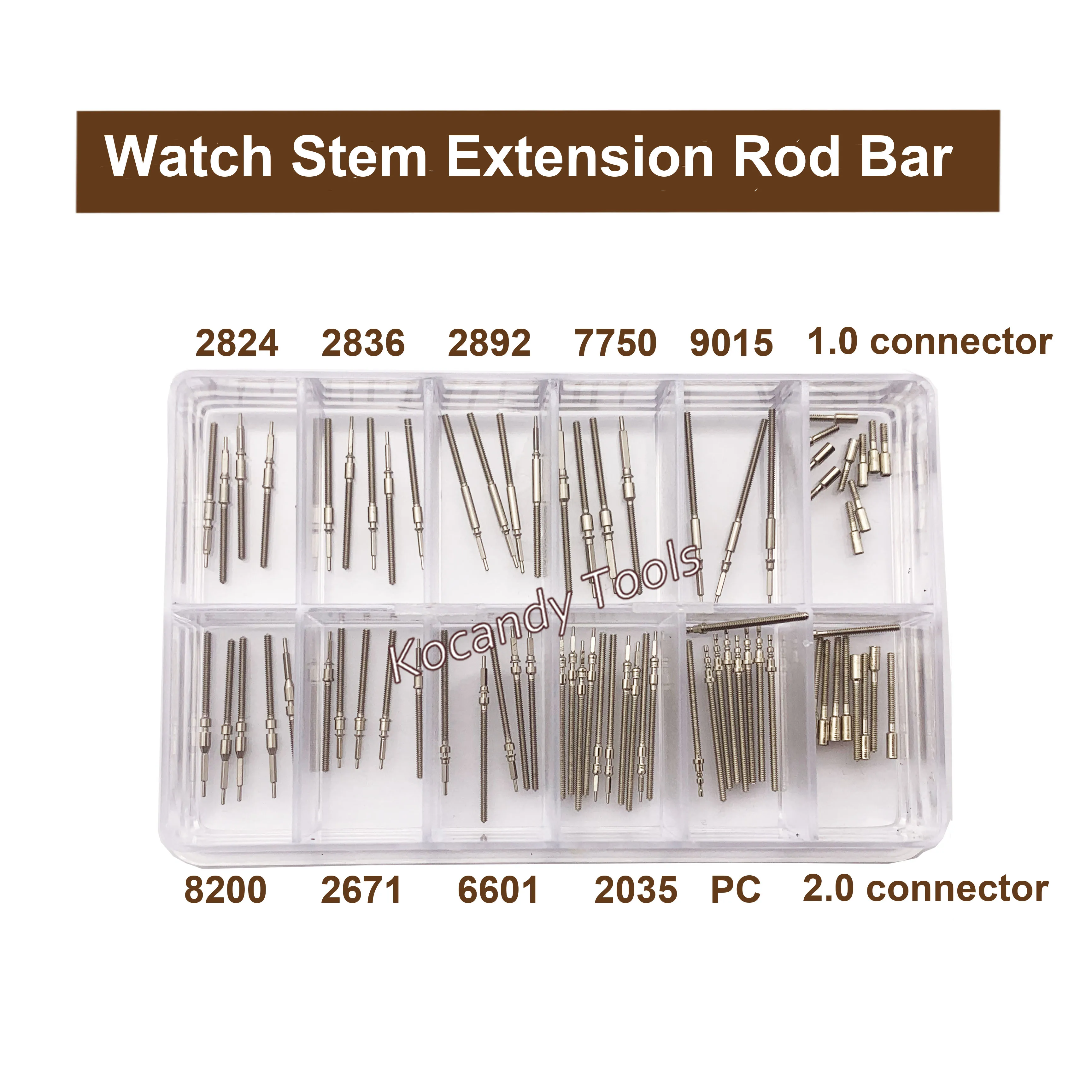 10 Types Watch Extension Rod Bar Watch Winding Stem Extender for 2824 2836 Movement Watch Crowns Stems Tube Watch Repair Tool