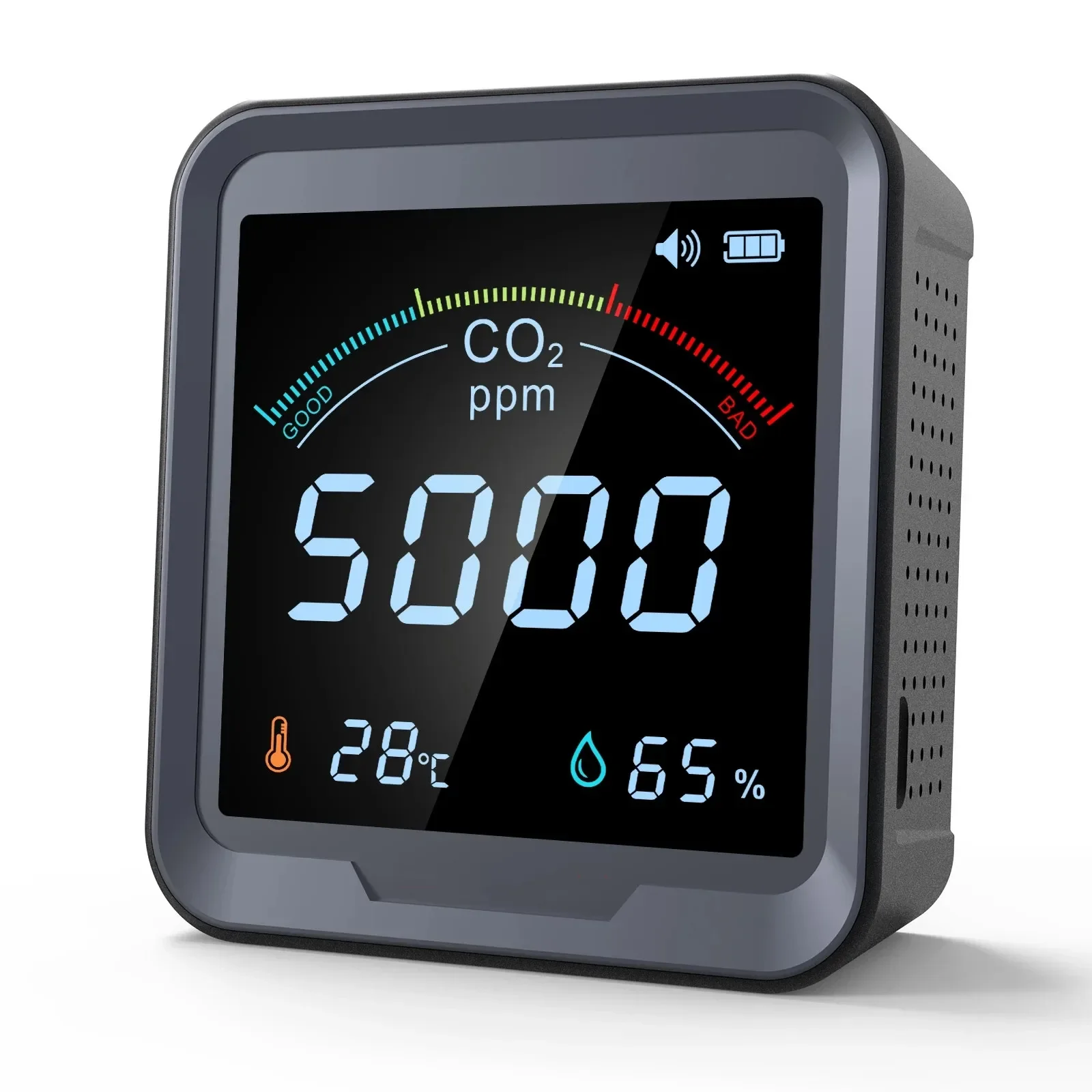 Detector de co2 interno 3 em 1, monitor de qualidade do ar, infravermelho, ndir, com detecção de temperatura e umidade, dióxido de carbono, medidor de co2