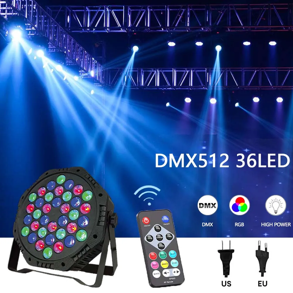 

36, светодиодный сценический световой эффект, DJ, дискотека, вечеринка, клуб, рождественский бар, клуб, свадебное шоу, красочное освещение с голосовой активацией