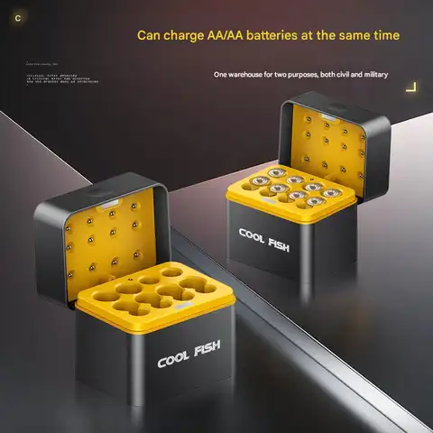 8슬롯 스마트 AA AAA 배터리 충전기 케이스 - 자동 차단 및 보관 정리함을 갖춘 3시간 고속 충전