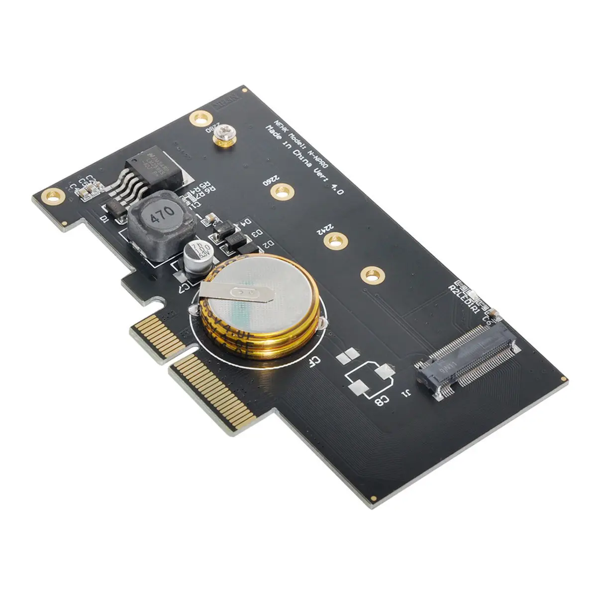 Cablecc PCI-E 3.0 x4 auf M.2 NGFF M Key SSD Nvme Kartenadapter PCI Express mit Stromausfallschutz 4.0F Superkondensator