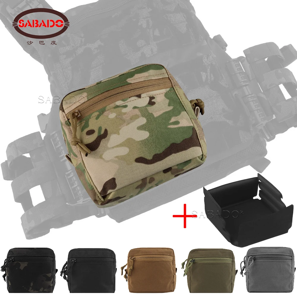 Tactical GP Pouch 6x6x3 MOLLE General Purpose Tool Bag For Airsoft Hunting Plate Carrier Combat Belt W/ Protective EVA Foam Sack