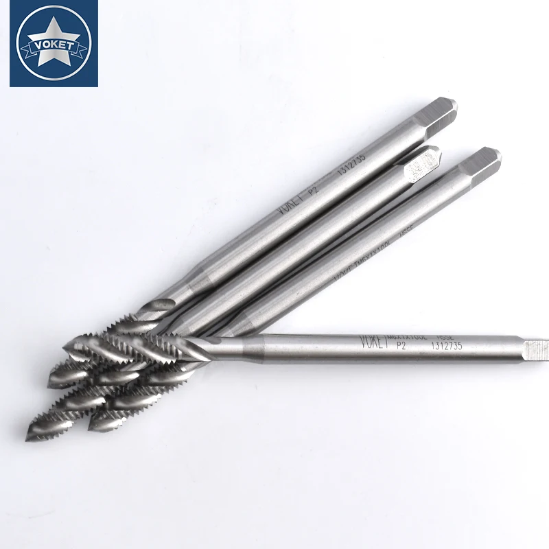 HSSE-M35 Long Shank 80MM 100MM 120MM 150MM Spiral Fluted Tap M1.2 M1.4 M1.6 M2 M2.5 M2.6 M3 M4 M5 M6 M8 Machine Thread Taps