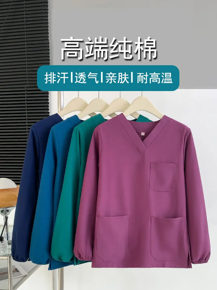 Pure Cotton Hand Washing Clothes  Dental and Oral Medical Staff Surgeons Wear Operating Clothes  Overalls  Medical Clothes Women