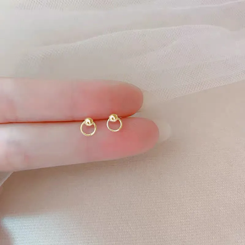 Gold Color Simple Small Butterfly Stud Earrings for Women Cute Hypoallergenic Daily Wear Ear Piercing Jewelry Wholesale