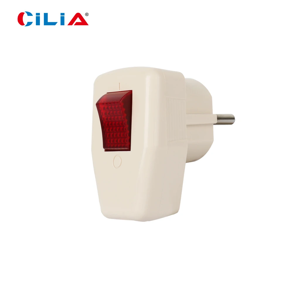 Cilia 2/4/8 Piece Set European Plug Universal 16A 250V Switched Wired for Home And Office Use